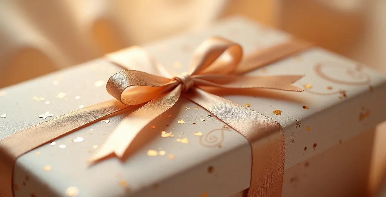 Detalle de empaquetado ceremonial de lujo con texturas premium