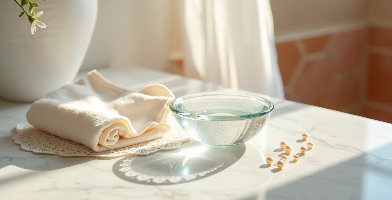 Ópalos australianos y perlas de Mallorca en proceso de limpieza suave